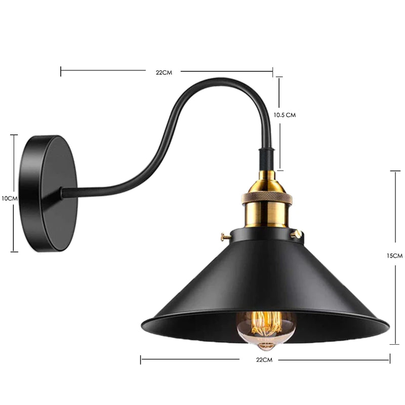 Afralia™ Vintage Industrial Wall Sconce: Black Farmhouse Light Gooseneck Fixture for Bedroom