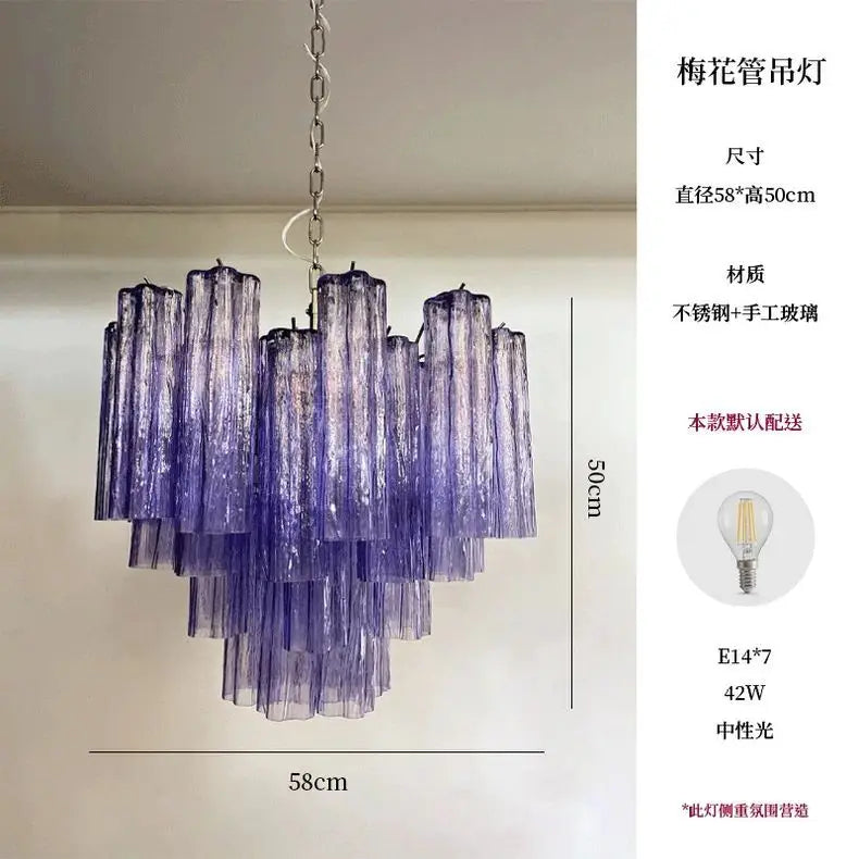 Afralia™ Colorized Glass LED Chandelier for Living Room Kitchen Bedroom