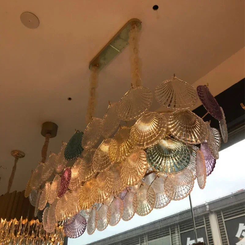 Afralia™ Glass Shade LED Chandelier for Bedroom Living Room Dining Decor