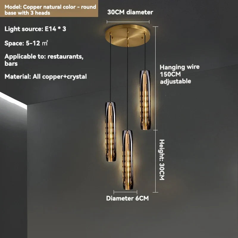 Afralia™ Crystal Pendant Light: Modern LED Round Hanging Lamp for Living Room and Dining Room