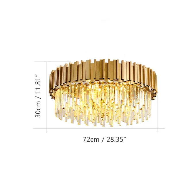Afralia™ Gold Black Crystal Chandeliers LED Ceiling Light for Luxe Living & Hospitality
