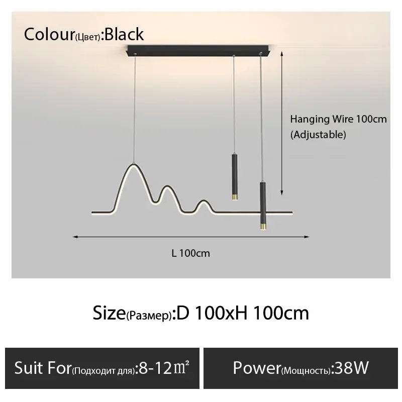 Afralia™ Modern Luxury Chandelier Light Strip for Dining Room & Bar Table