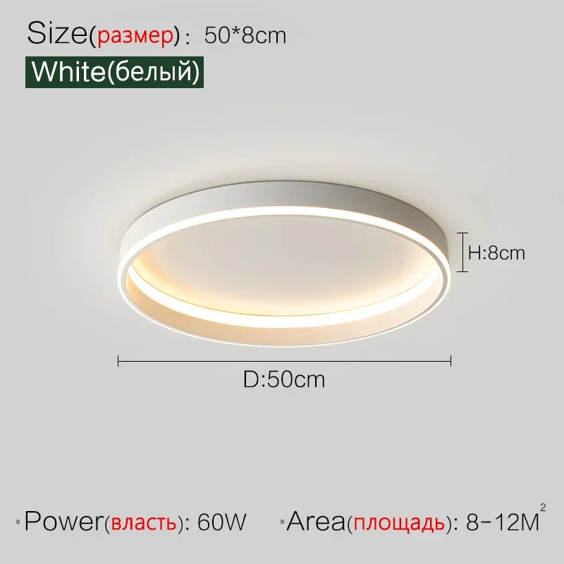 Afralia™ Minimalist Round LED Ceiling Light for Bedroom Loft Balcony - Dimmable Indoor Lighting