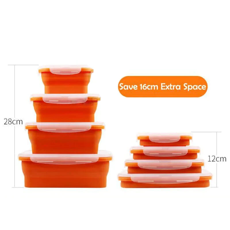 Afralia™ Silicone Lunch Box Set Eco-Friendly Portable Food Container Colorful Folding