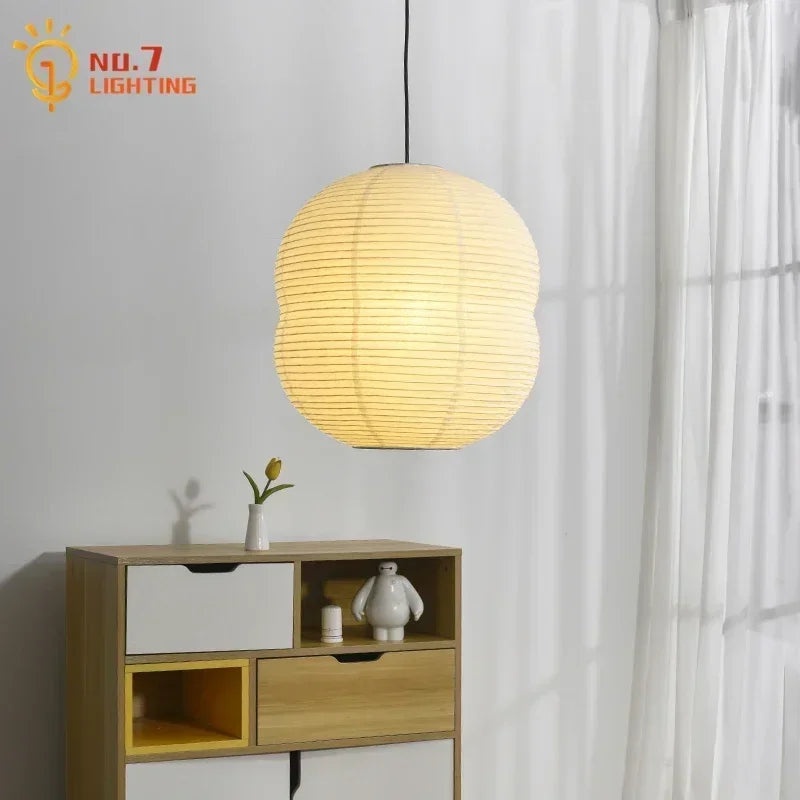 Afralia™ Rice Paper Pendant Lights for Living Room Decor - LED E27 Ceiling Lamps