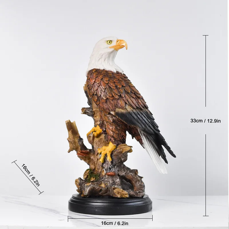 Afralia™ Resin Bald Eagle Sculpture - Simulated Bird Home Decor Figurine