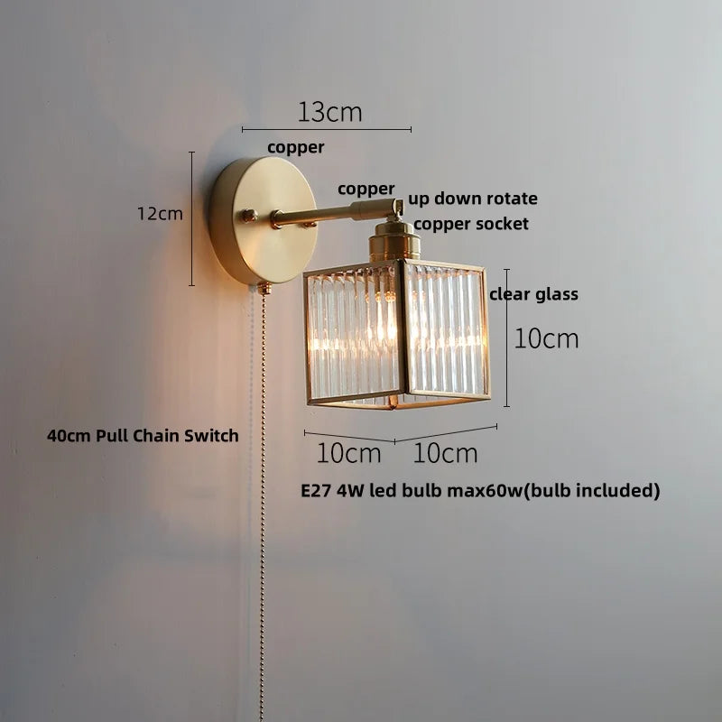 Afralia™ Glass Wall Light Sconce Modern Nordic Bedside Lamp Aisle Hallway Balcony Lighting
