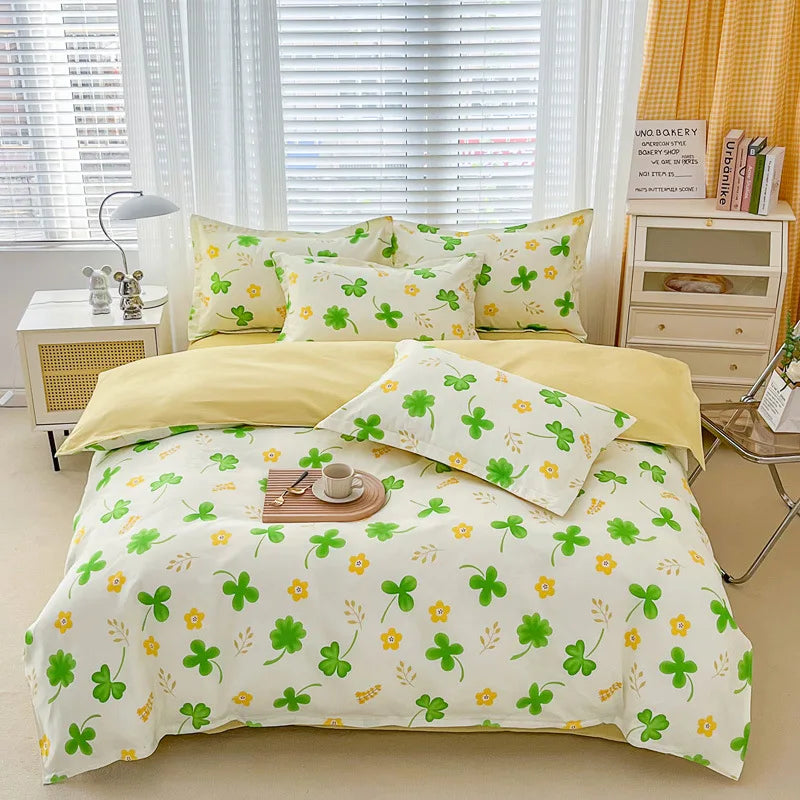 Afralia™ Soft Plant Printed Bedding Sets Cozy Quilt Cover for Summer & Autumn