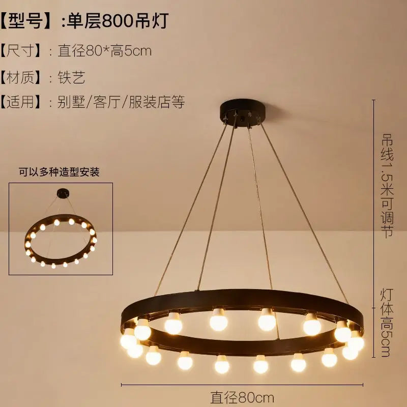 Afralia™ Industrial Duplex Staircase Pendant Light for Living Room, Hotel Lobby, or Commercial Store