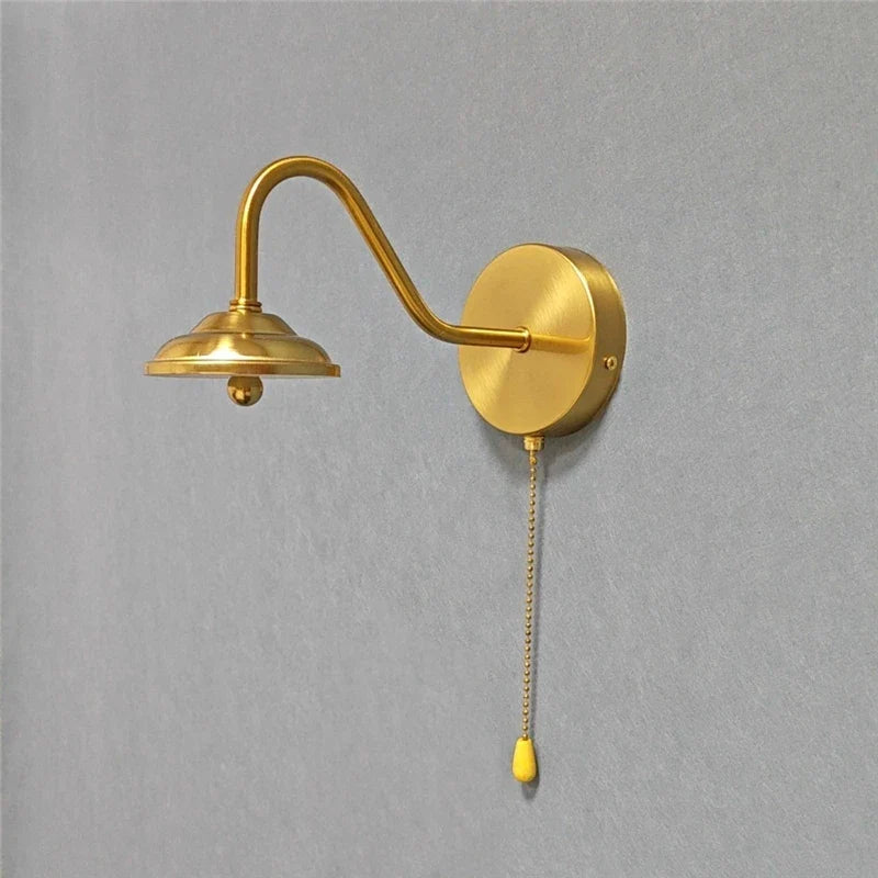 Afralia™ Modern Golden Curved Wall Sconce LED Light for Bedroom - Nordic Home Decor
