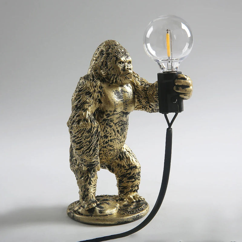 Afralia™ Mini Gorilla Table Lamp: Cute LED Home Decor Craft Gorilla Ornament