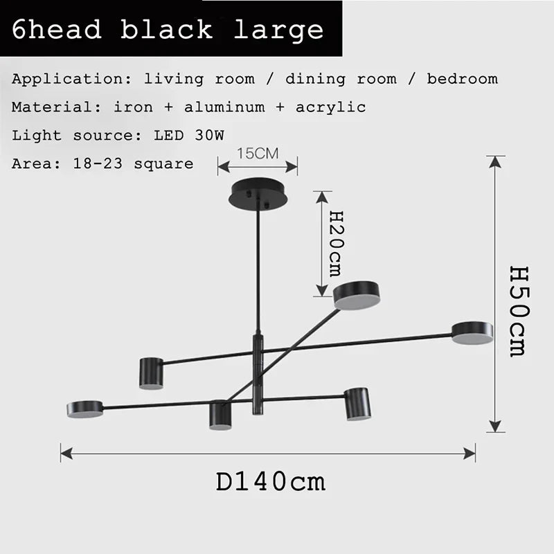 Afralia™ Black Gold White LED Chandelier: Stylish Nordic Loft Lamp for Livingroom & Bedroom