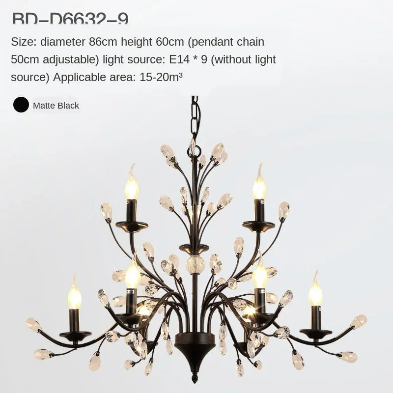 Afralia™ LED Crystal Chandeliers for Living Room Dining Bedroom Kitchen Pendant Lights
