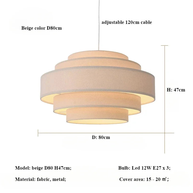 Afralia™ Minimalist Fabric Pendant Chandelier for Bedroom and Bar - LED Ceiling Lamp