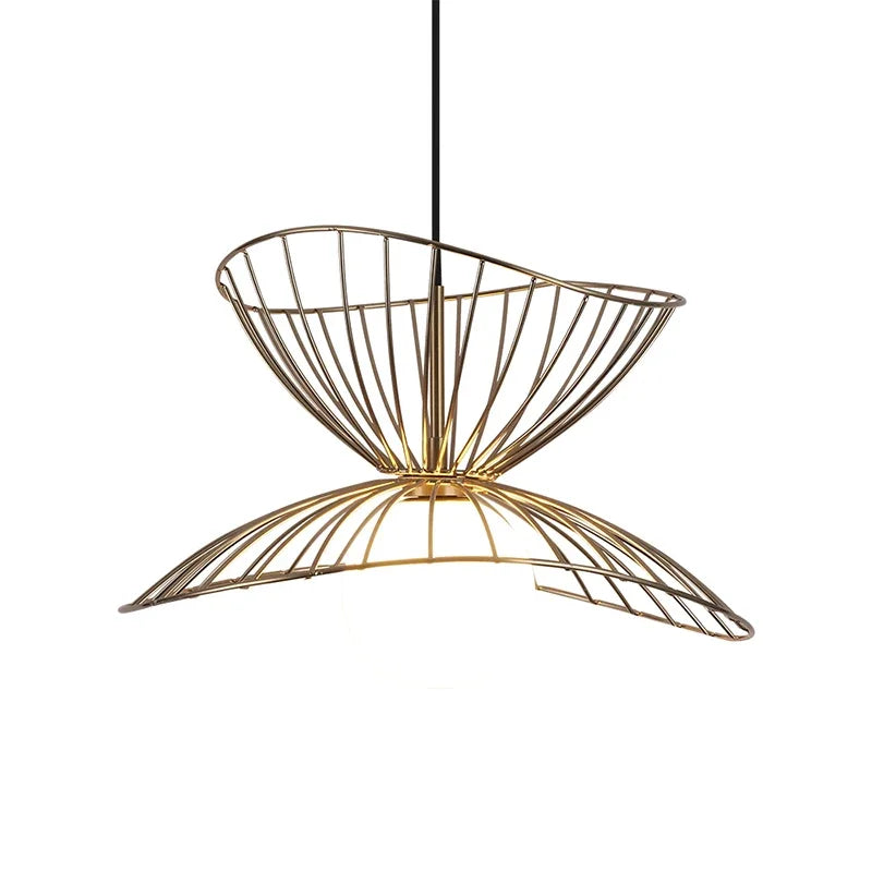 Afralia™ Modern Straw Hat Chandelier Lighting Fixtures for Dining Room Bedroom Balcony Decor