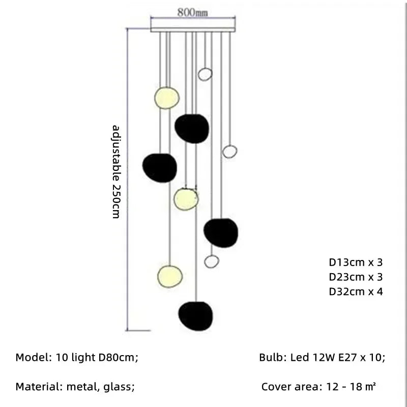 Afralia™ Nordic Villa White Glass Pendant Lights Led Chandelier - Modern Simple Suspend Lamp