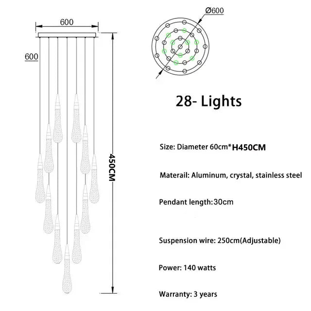 Afralia™ Modern LED Crystal Chandelier for Living Room, Bedroom, and Stair Lighting