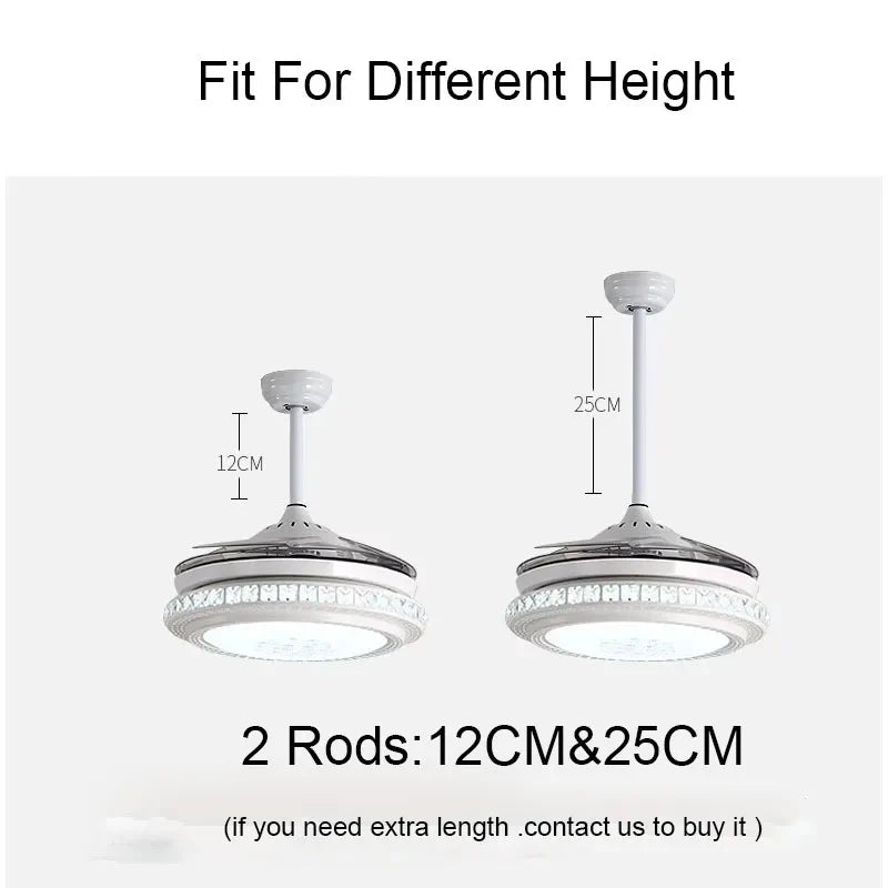 Afralia™ Crystal Chandeliers Ceiling Fans with Invisible Ceiling Fan Light, Remote Control, 6 Speeds