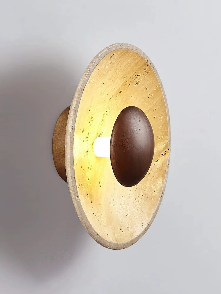 Retro Stone Round Wall Lamp in Japanese Cream Style for Bedroom, Living Room by Afralia™