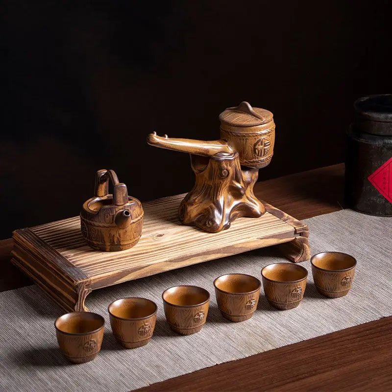 Afralia™ Ceramic Kung Fu Tea Set: High-End, Retro, Anti-Scalding, Easy Home Brewing