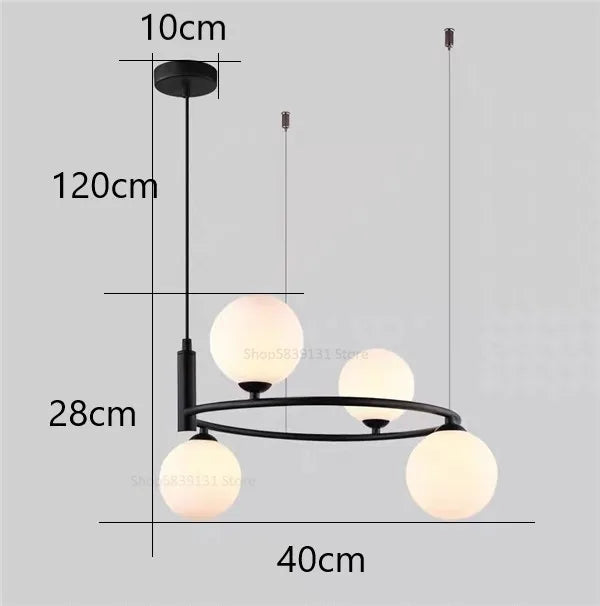 Afralia™ Glass Ball Pendant Light Chandelier, Height Adjustable Metal G9 Bulb Lamp