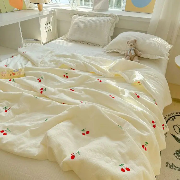 Afralia™ Double Layer Yarn Summer Quilt: Super Soft Skin-friendly Comforter Blanket