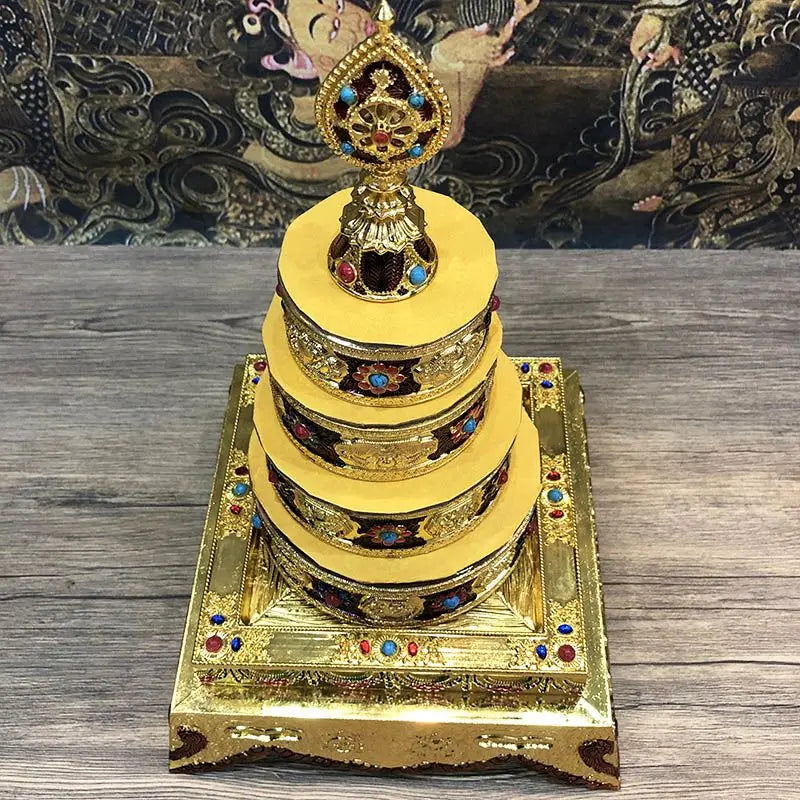 Afralia™ Eight Auspicious Buddha Alloy Plates for Temple Worship and Meditation