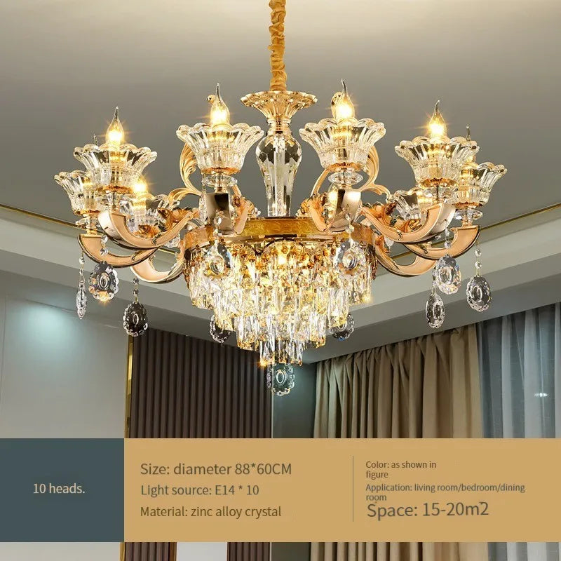 Afralia™ Crystal Chandelier Ceiling Light for Living, Dining, and Bedroom