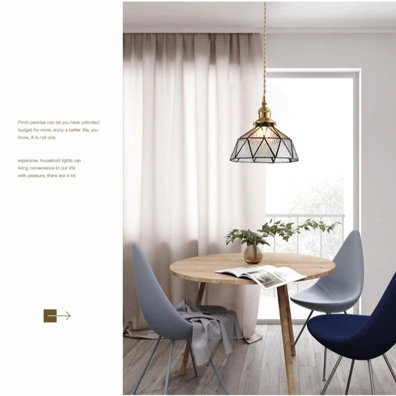 Afralia™ Blue Glass LED Pendant Light Fixture - Nordic Modern Hang Lamp