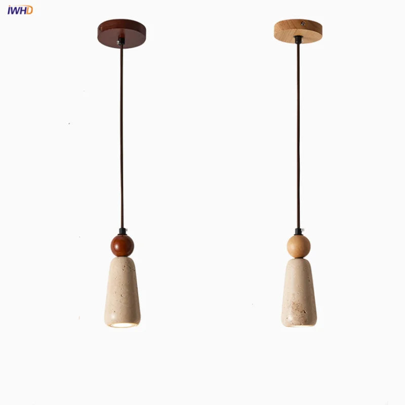 Afralia™ Wood LED Pendant Light - Modern Adjustable Hanging Lamp for Coffee Bedroom