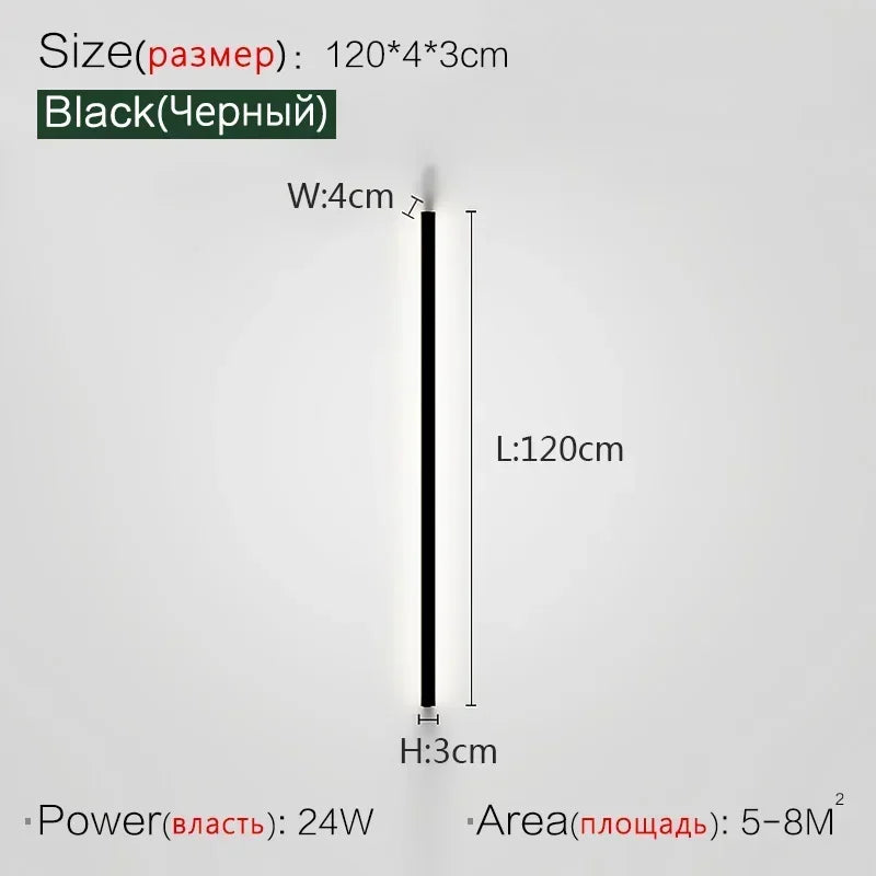 Afralia™ Modern Long Wall Lamp for Living Room Staircase Bedroom Bedside Light