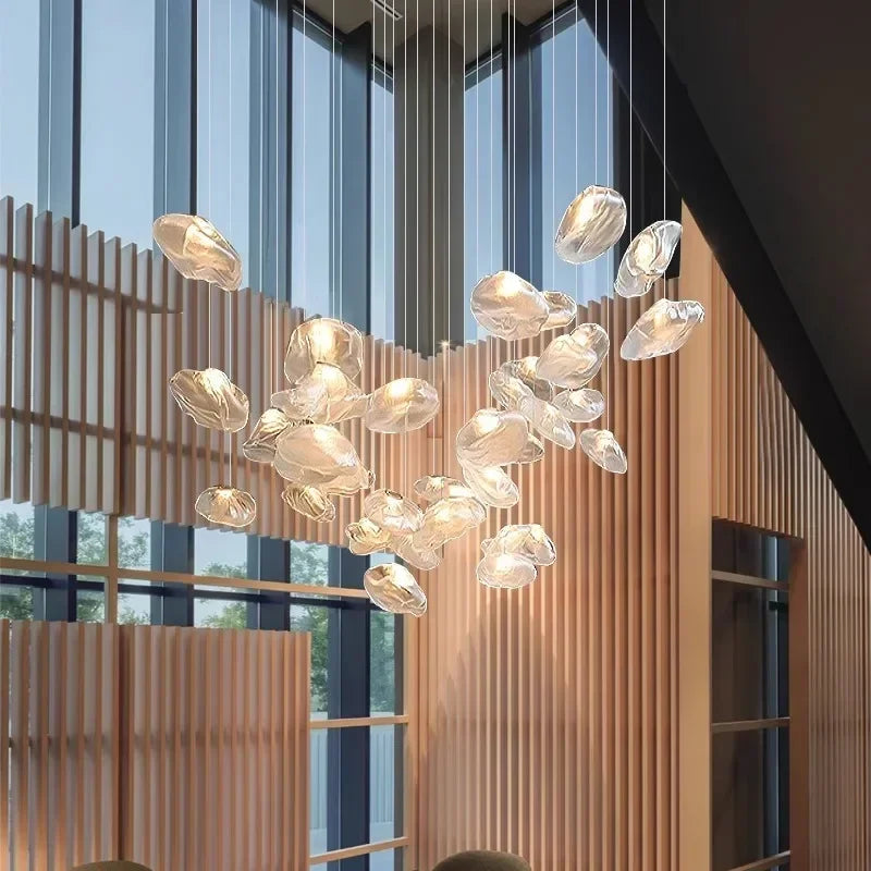 Afralia™ Crystal Chandelier Stair Pendant Lamp | Modern Living Room Lighting Fixture