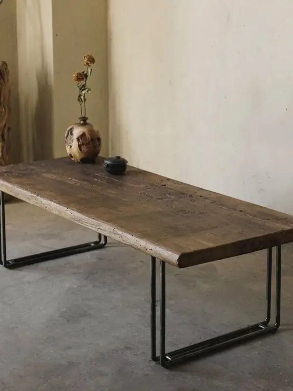 Afralia™ Solid Wood Tea Table Workbench Desk for Home and Office Décor