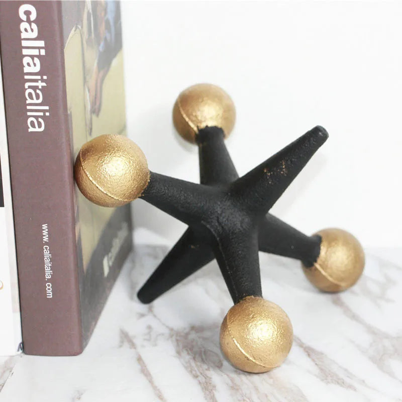 Afralia™ Golden Geometric Resin Handicrafts Molecular Model Abstract Home Decoration