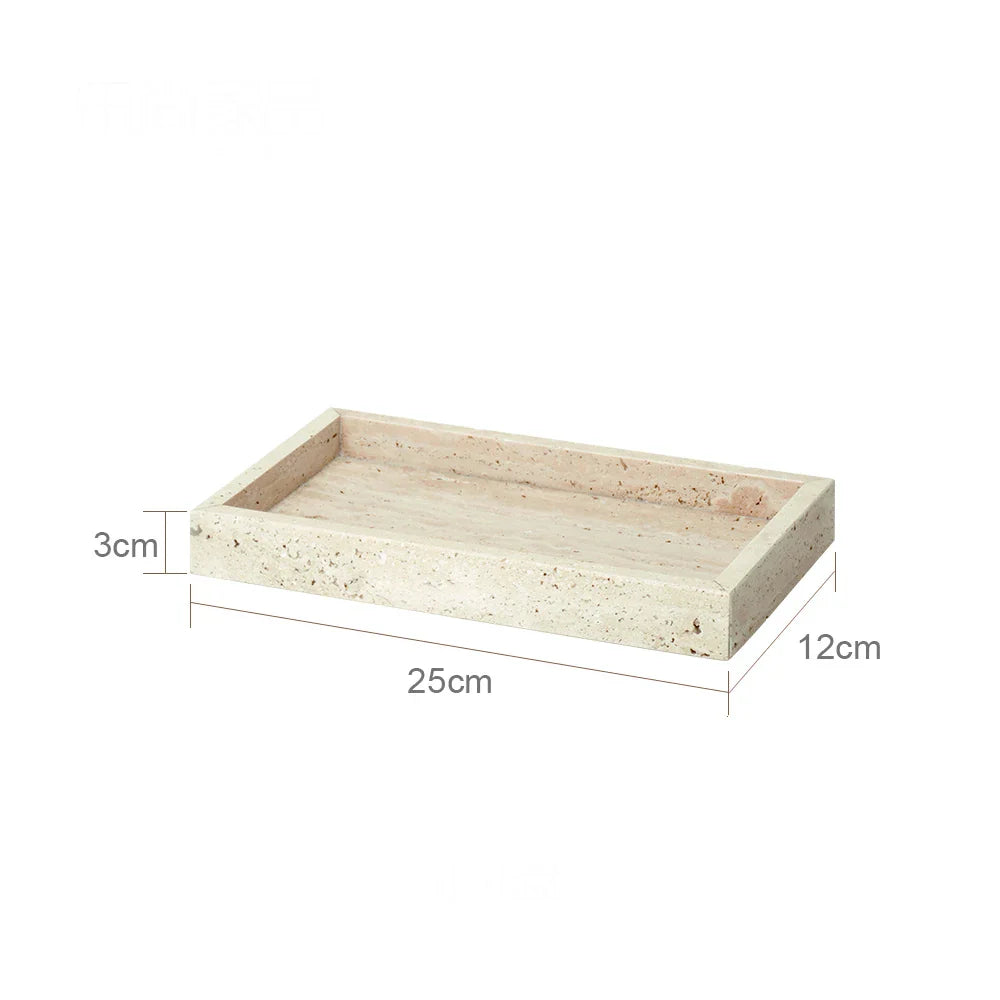 Afralia™ Marble Tray for Vanity, Dresser, Kitchen Sink- Organizer for Soap, Candle, Perfume