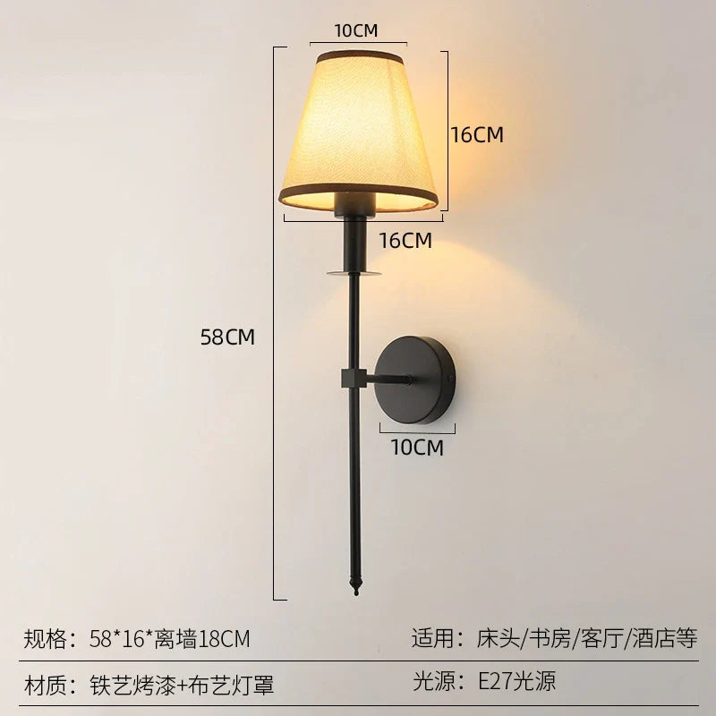 Afralia™ Nordic Fabric Wall Sconce for Bedroom Decor - Elegant Room Lighting Fixture
