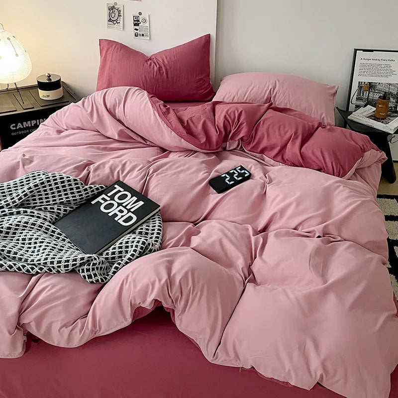 Afralia™ Cotton Bed Sets Comforter Cover Set with Corner Ties