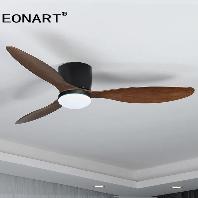 Afralia™ 52" Black DC Ceiling Fan with LED Light and Remote Control