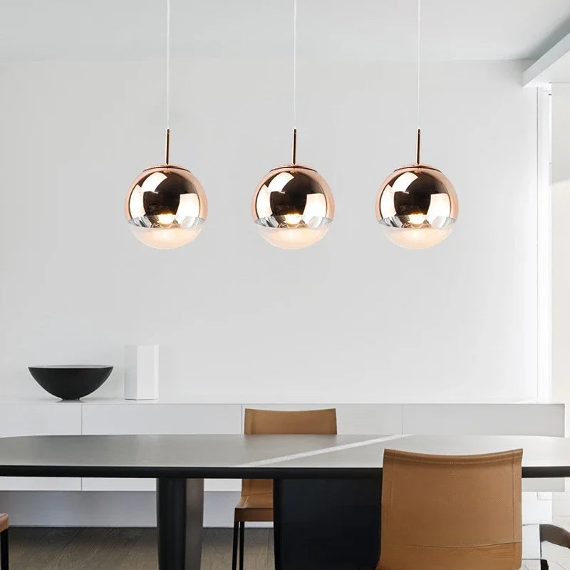 Afralia™ Glass Ball Pendant Lights - Modern Electroplated Hanging Lamp Fixture