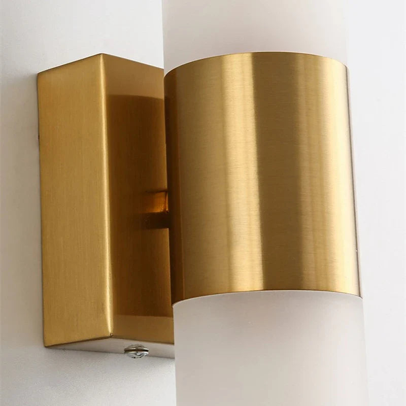 Afralia™ Modern Golden Metal Acrylic Wall Lamp 42cm