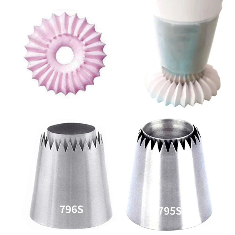 Afralia™ Stainless Steel Cream Cookies Nozzles Icing Cake Pastry Tips Baker Decorating Tools