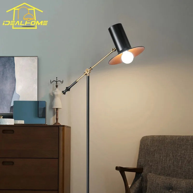 Afralia™ Luxury Minimalist Designer LED Floor Lamp Iron Art Industrial Gentleman Style