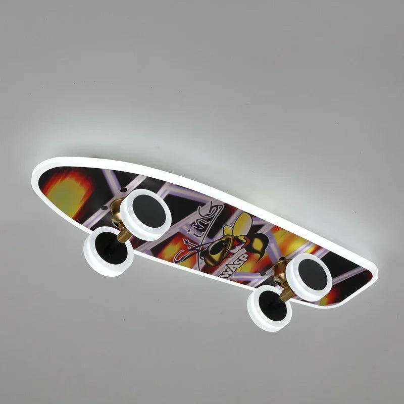 Afralia™ Skateboard Ceiling Lights: Modern Nordic Design for Children's Room, Boy/Girl Living Decor