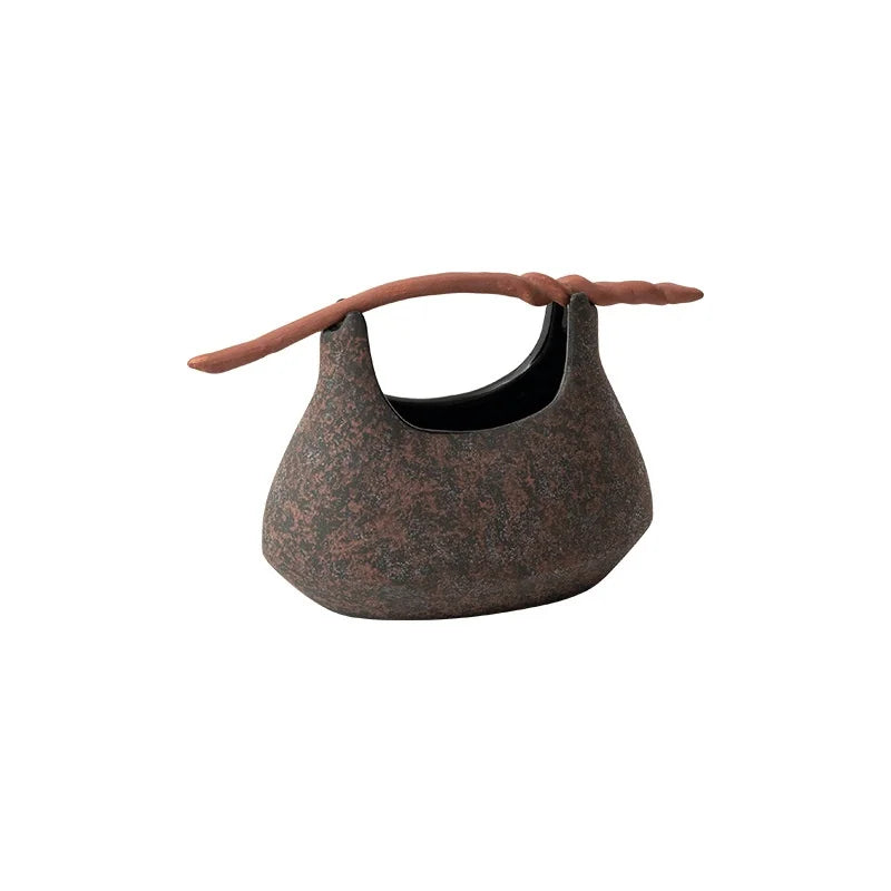 Afralia™ Ceramic Vase Fruit Platter Basket Flower Home Decor Storage Container