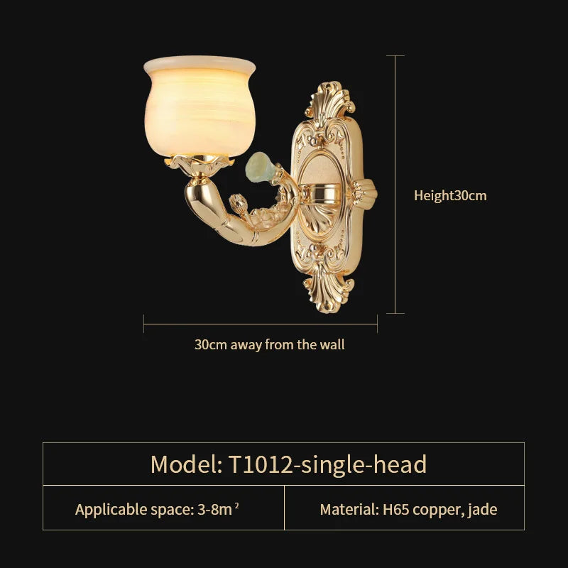 Afralia™ Luxe Jade Copper Living Room Chandelier