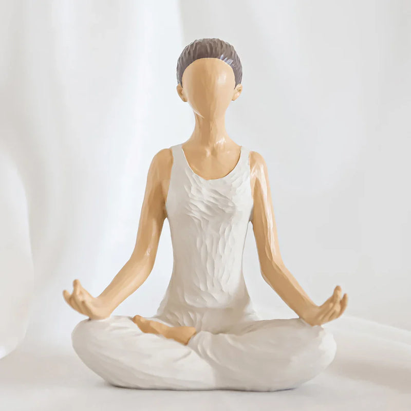 Afralia™ Serene Mother, Yoga Woman & Bust Sculpture Set - Hand-painted Miniatures art Gift