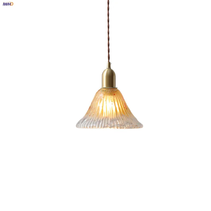 Afralia™ Glass Pendant Lamp Copper Socket Nordic Modern LED Hanging Light