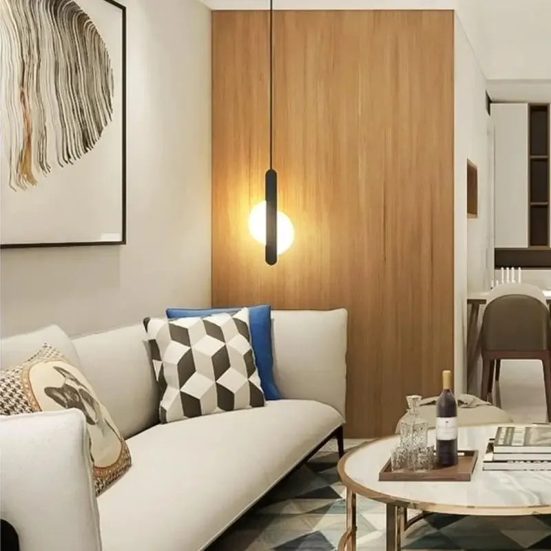 Afralia™ Nordic Luxury Black Bedroom Pendant Lamp Bedside Decoration Light