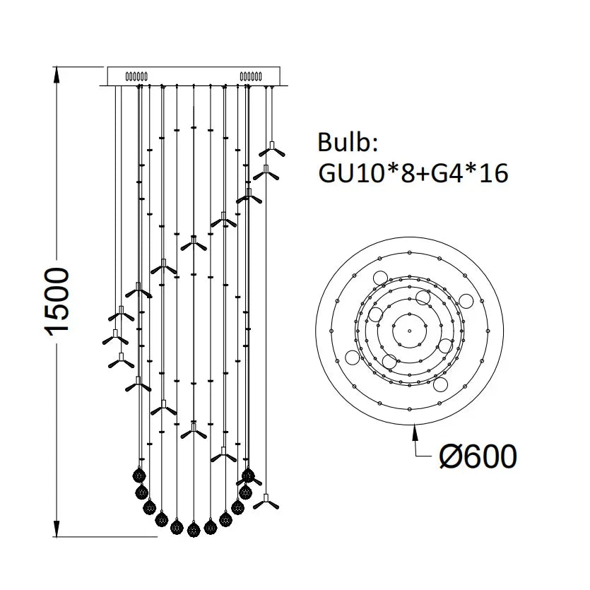 Afralia™ Elegant Crystal Chandeliers for High Ceiling Living Room Foyer Staircase Lighting