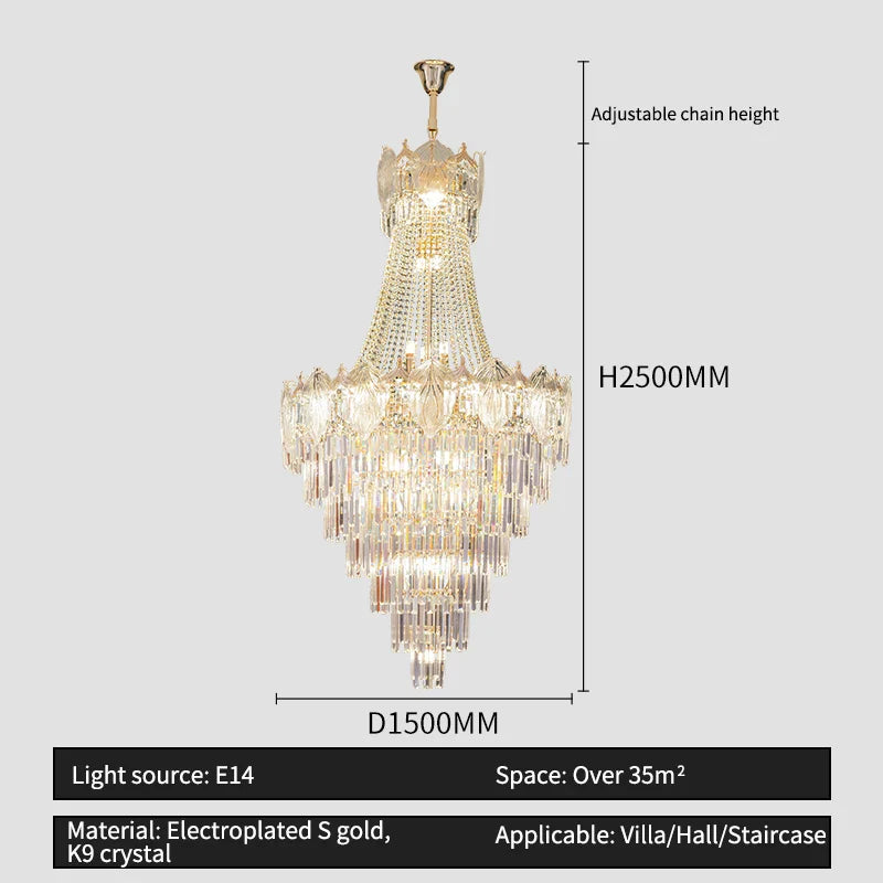 Afralia™ Elegant Simple Staircase Chandelier LED Livingroom Villa Creative Hotel Lighting